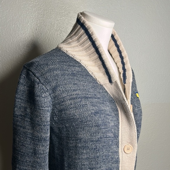 Renu Heathered Navy West Virginia Her Button-Up Work Sock Cardigan Sweater NWT S - Picture 6 of 16